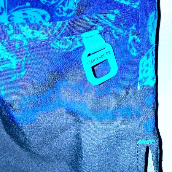 Carhartt V-Neck Women's Sz L Scrub Top Butterfly‎ Design - Picture 4 of 6